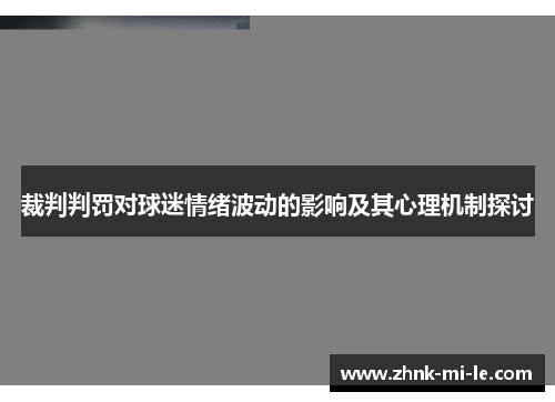 裁判判罚对球迷情绪波动的影响及其心理机制探讨